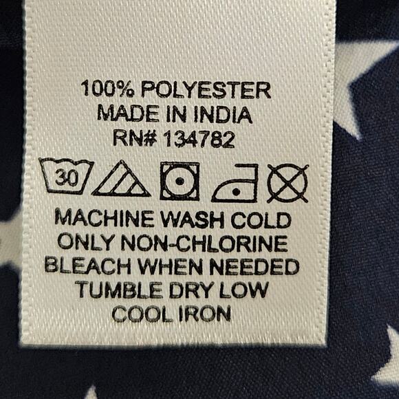 Blush navy blue with white stars pattern short sleeve midi dress - Picture 7 of 7